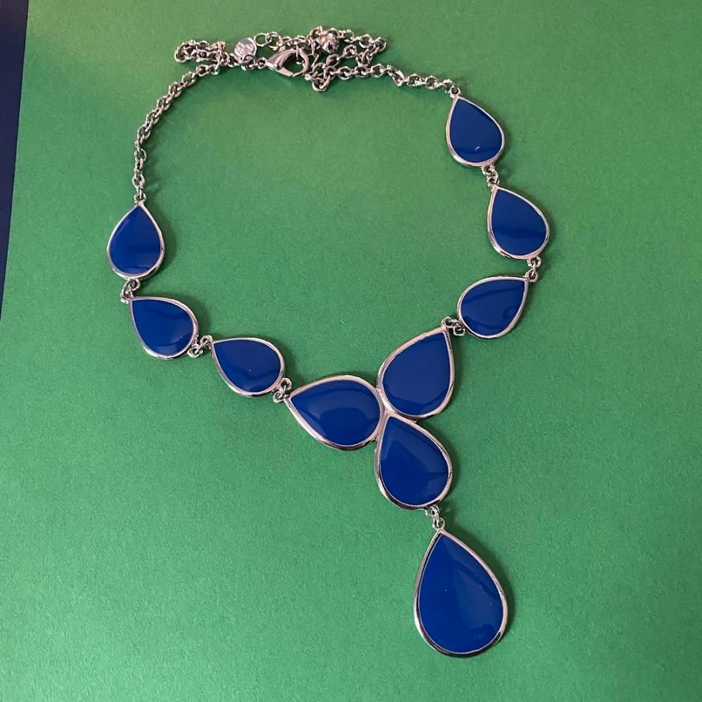 Beautiful Reversible Enamel Teardrop Necklace